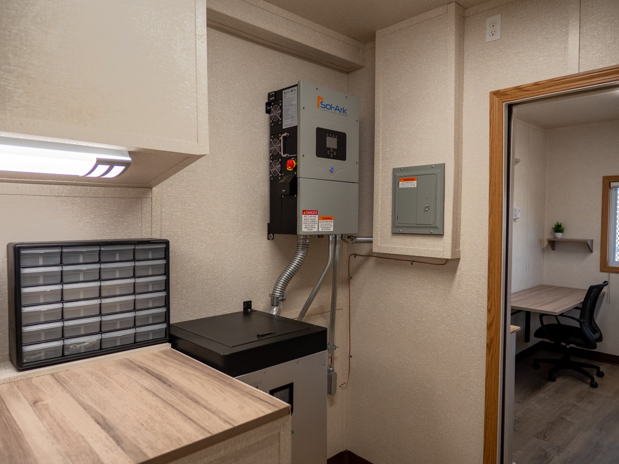 solar powered office & storage container