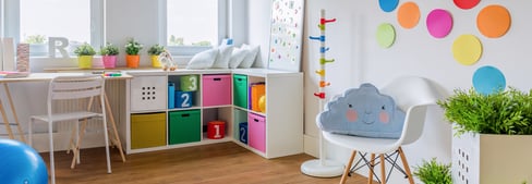Cozy colorful playing room for child