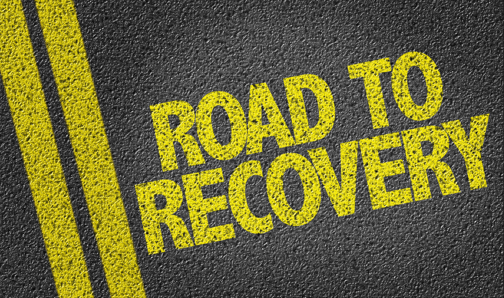 Road to Recovery written on the road