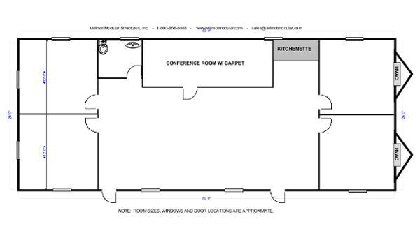 24X60 mobile office layout