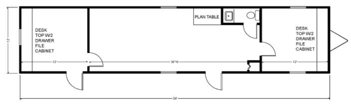 12X56 mobile office layout