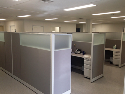 Cubicles in office building