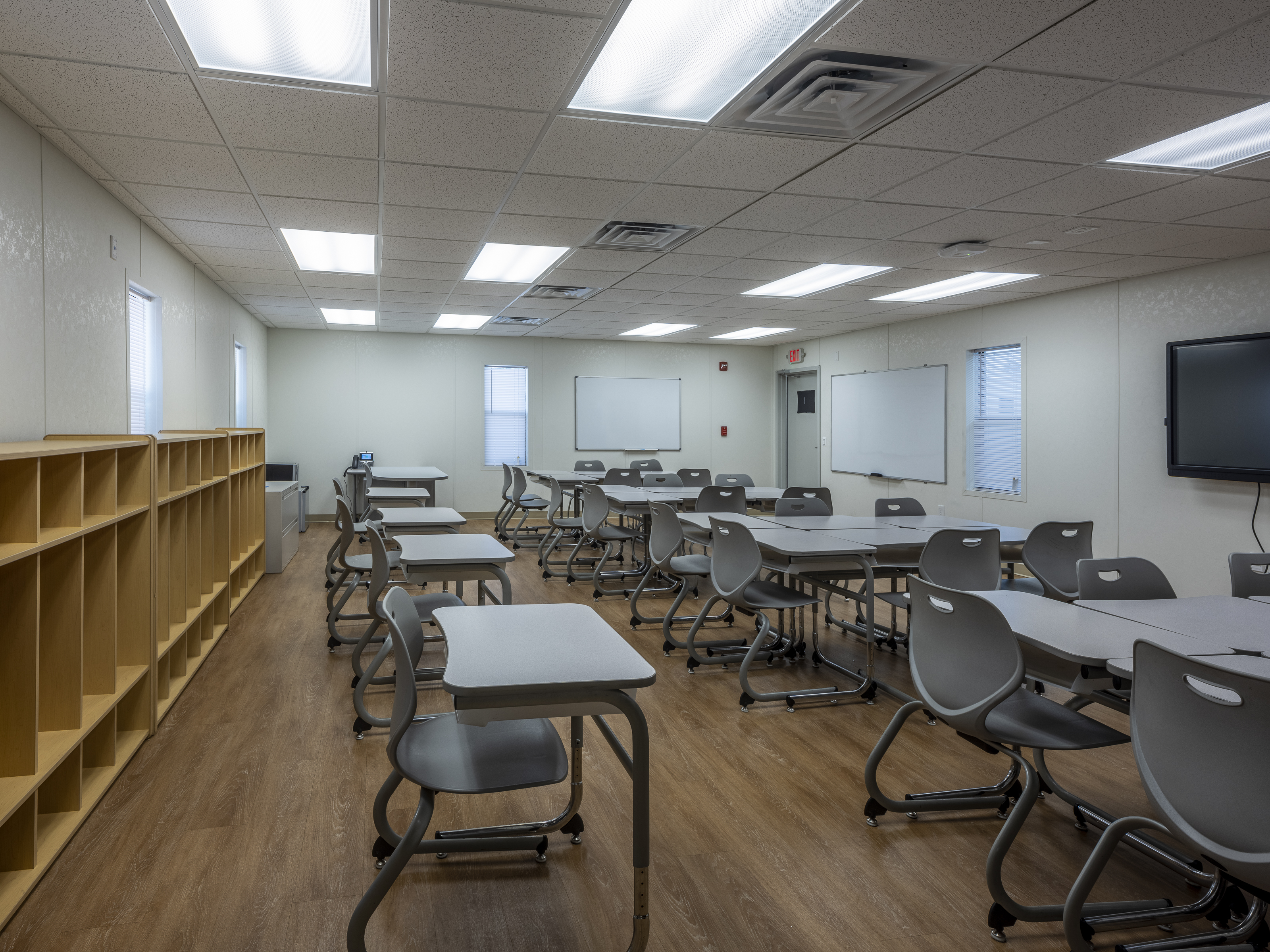 Interior of a modular building classroom